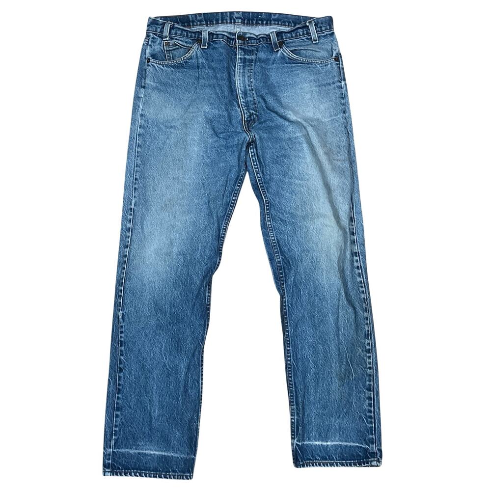 Vintage Levis 20505-0217 Denim Jeans Orange Tab 38x31 40 Tag USA Made Fade